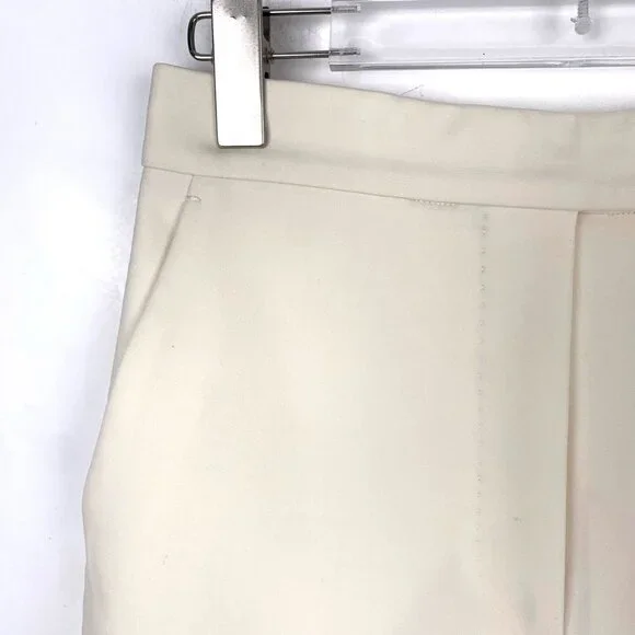 Maxmara Beige Wool Blend Pleated Shorts Womens Size 40 M Made In Italy Smart Cas